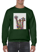 Rainbow Splash Giraffe Trio. Sweatshirt -Fab Funky Designs
