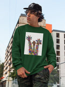 Rainbow Splash Giraffe Trio. Sweatshirt -Fab Funky Designs