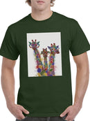 Rainbow Splash Giraffe Trio. T-shirt -Fab Funky Designs