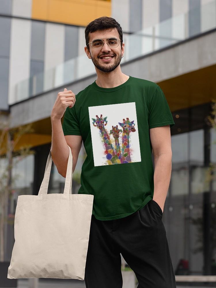 Rainbow Splash Giraffe Trio. T-shirt -Fab Funky Designs