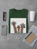 Rainbow Splash Giraffe Trio. T-shirt -Fab Funky Designs