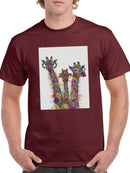 Rainbow Splash Giraffe Trio. T-shirt -Fab Funky Designs