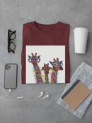 Rainbow Splash Giraffe Trio. T-shirt -Fab Funky Designs