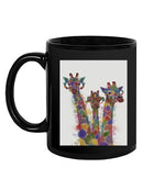 Rainbow Splash Giraffe Trio. Mug -Fab Funky Designs
