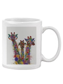 Rainbow Splash Giraffe Trio. Mug -Fab Funky Designs