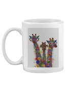 Rainbow Splash Giraffe Trio. Mug -Fab Funky Designs