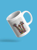 Rainbow Splash Giraffe Trio. Mug -Fab Funky Designs
