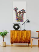 Rainbow Splash Giraffe Trio. Wall Art -Fab Funky Designs