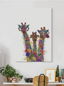 Rainbow Splash Giraffe Trio. Wall Art -Fab Funky Designs