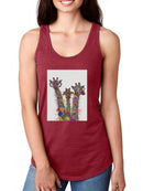 Rainbow Splash Giraffe Trio. T-shirt -Fab Funky Designs