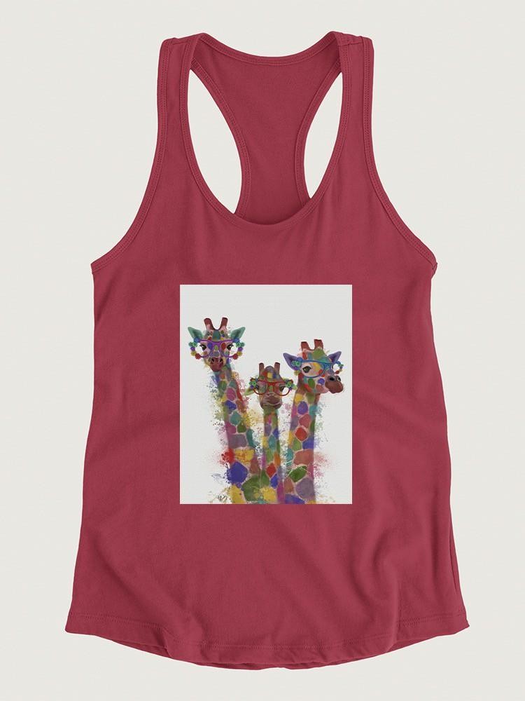 Rainbow Splash Giraffe Trio. T-shirt -Fab Funky Designs