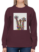 Rainbow Splash Giraffe Trio. Sweatshirt -Fab Funky Designs