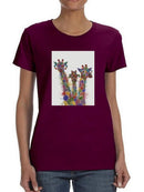 Rainbow Splash Giraffe Trio. T-shirt -Fab Funky Designs