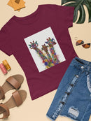 Rainbow Splash Giraffe Trio. T-shirt -Fab Funky Designs