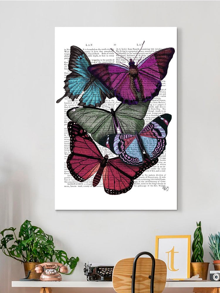 Butterflies On Paper Iii Wall Art -Fab Funky Designs
