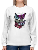Butterflies On Paper Iii Sweatshirt -Fab Funky Designs