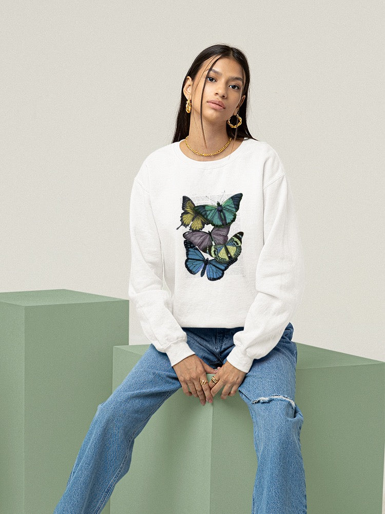 Butterflies On Paper Iv Sweatshirt -Fab Funky Designs