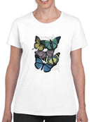 Butterflies On Paper Iv T-shirt -Fab Funky Designs