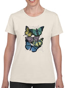 Butterflies On Paper Iv T-shirt -Fab Funky Designs