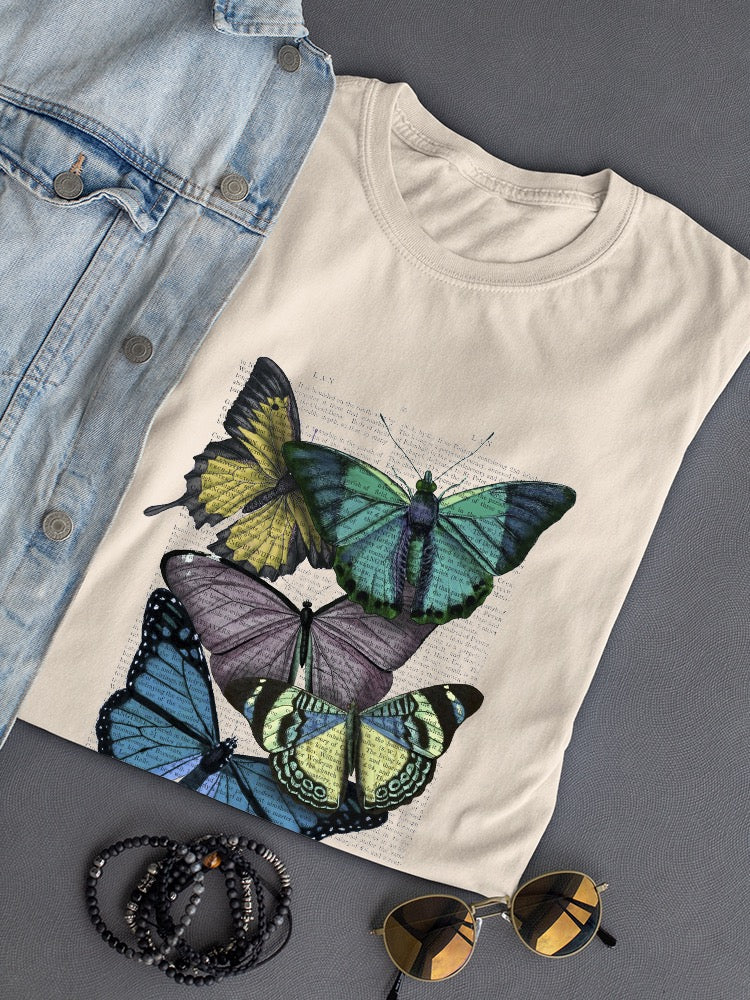 Butterflies On Paper Iv T-shirt -Fab Funky Designs