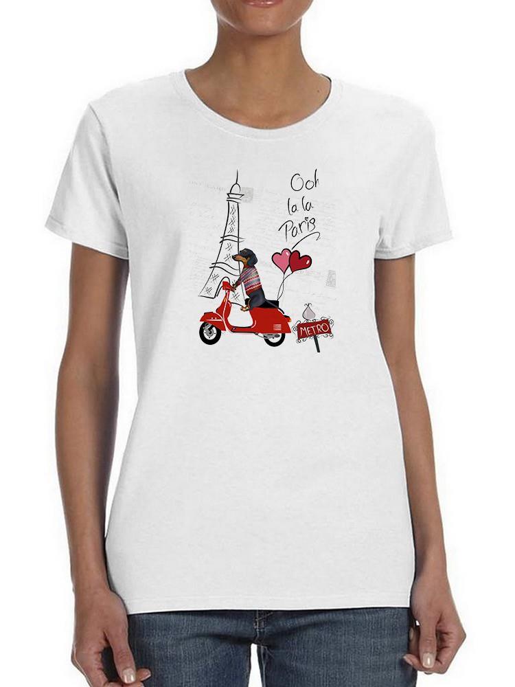 Dachshund In Paris. T-shirt -Fab Funky Designs