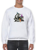 Raccoon Party Sweatshirt -Fab Funky Designs