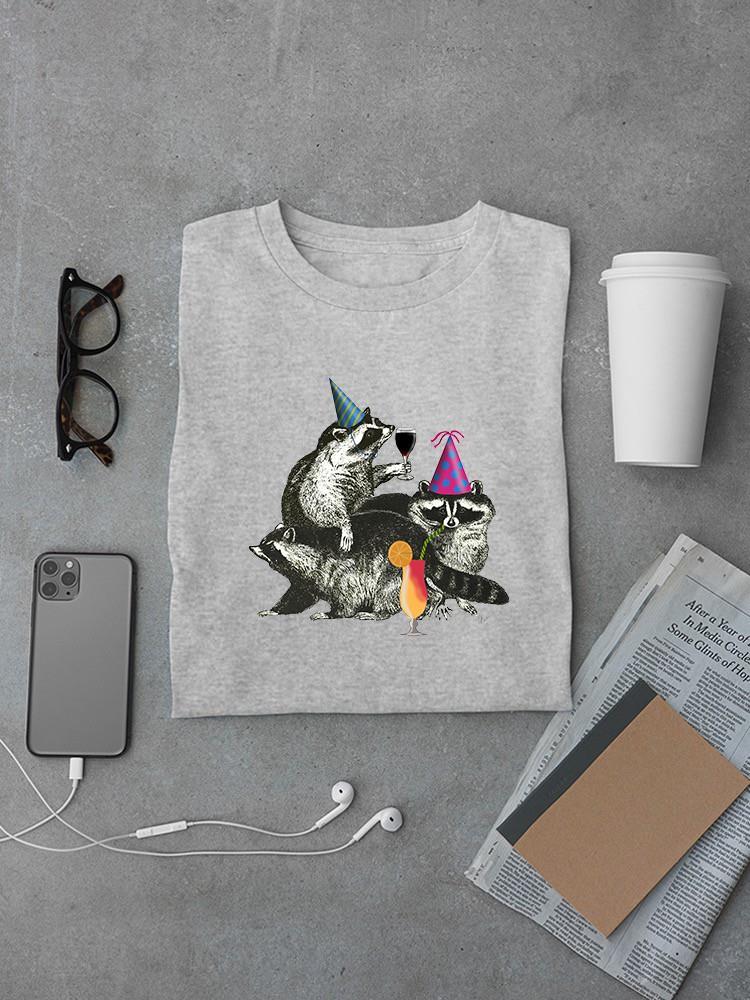Raccoon Party. T-shirt -Fab Funky Designs