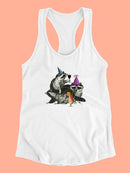 Raccoon Party Racerback Tank -Fab Funky Designs