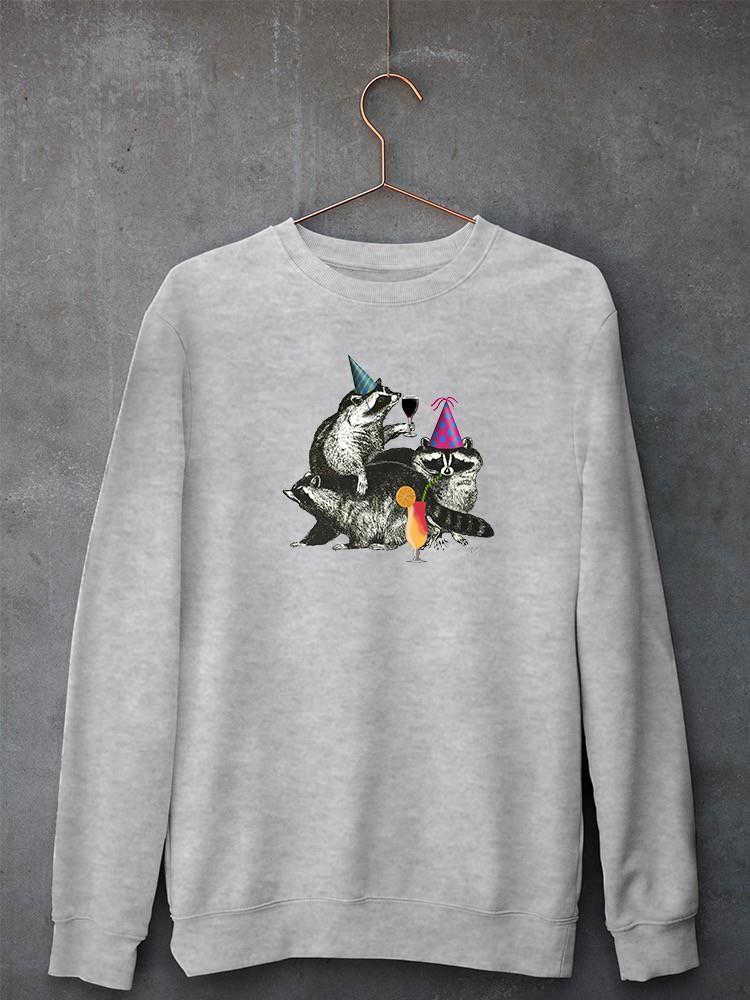 Raccoon Party Sweatshirt -Fab Funky Designs