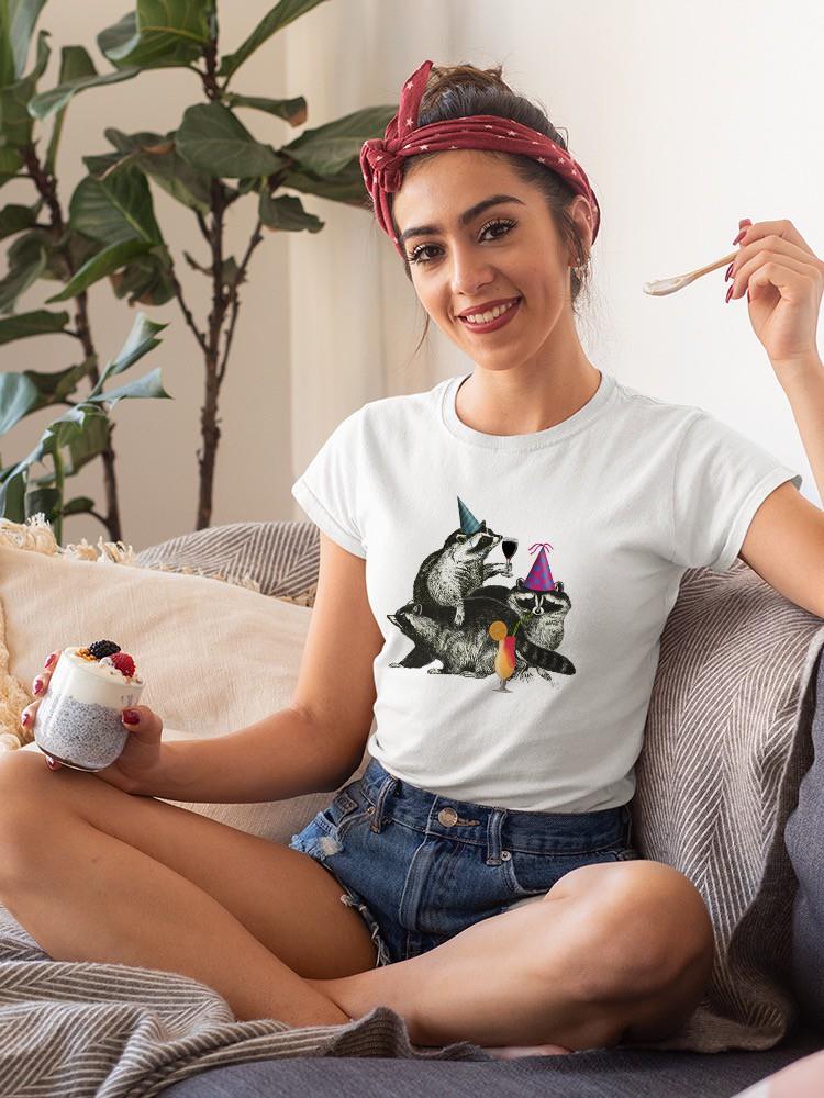 Raccoon Party. T-shirt -Fab Funky Designs