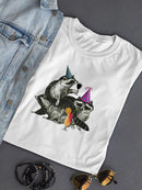 Raccoon Party. T-shirt -Fab Funky Designs