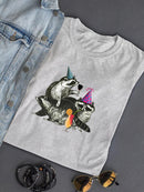 Raccoon Party. T-shirt -Fab Funky Designs
