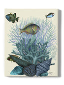 Fish Blue Shells And Corals Wall Art -Fab Funky Designs