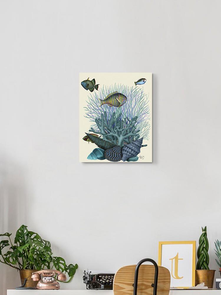 Fish Blue Shells And Corals Wall Art -Fab Funky Designs