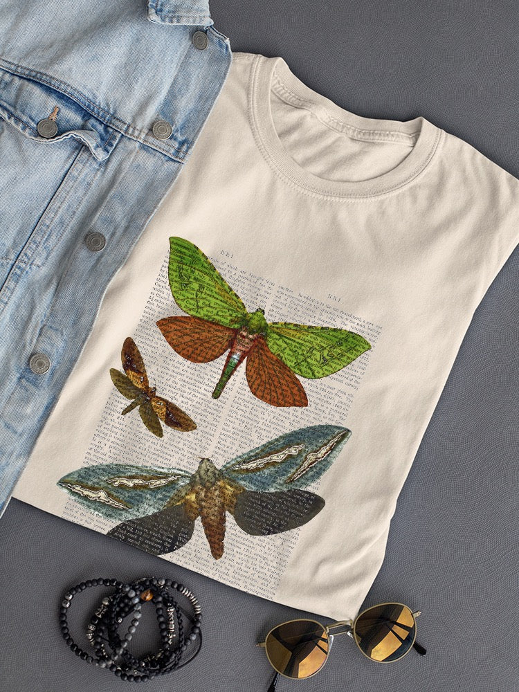 Butterflies On Paper Iii. T-shirt -Fab Funky Designs