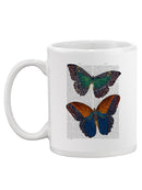 Butterflies On Paper. Mug -Fab Funky Designs