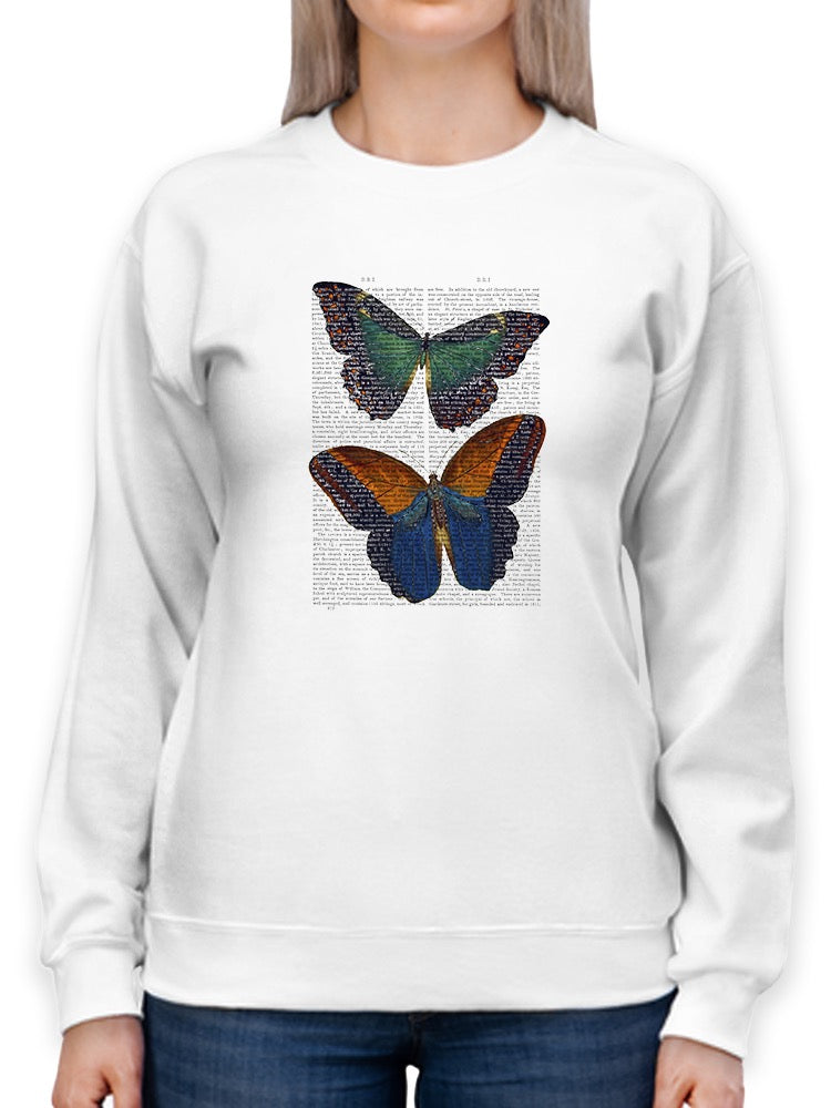 Butterflies On Paper. Sweatshirt -Fab Funky Designs