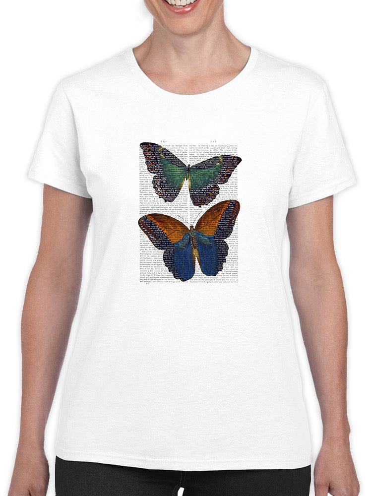 Butterflies On Paper. T-shirt -Fab Funky Designs