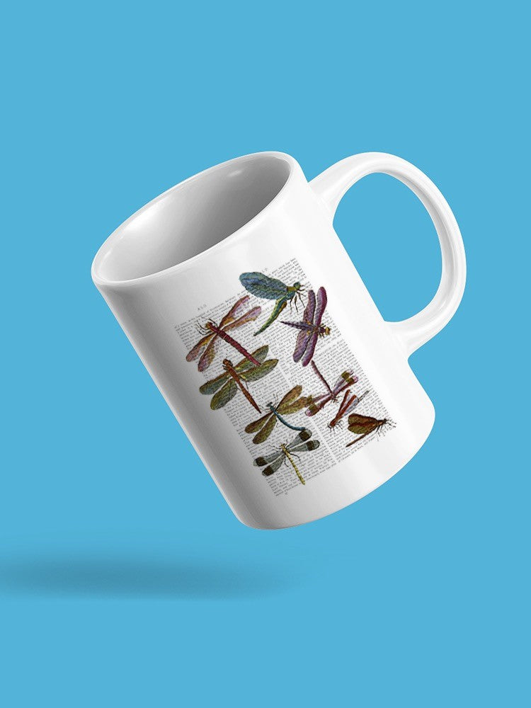 Dragonflies On Paper Mug -Fab Funky Designs