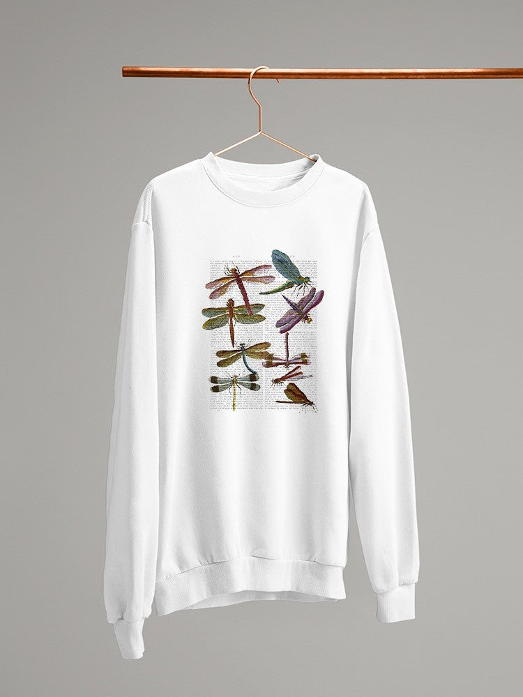 Dragonflies On Paper Sweatshirt -Fab Funky Designs
