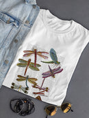 Dragonflies On Paper T-shirt -Fab Funky Designs