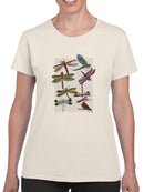 Dragonflies On Paper T-shirt -Fab Funky Designs