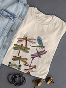 Dragonflies On Paper T-shirt -Fab Funky Designs
