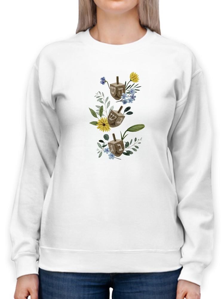Floral Hanukkah B Sweatshirt -Grace Popp Designs
