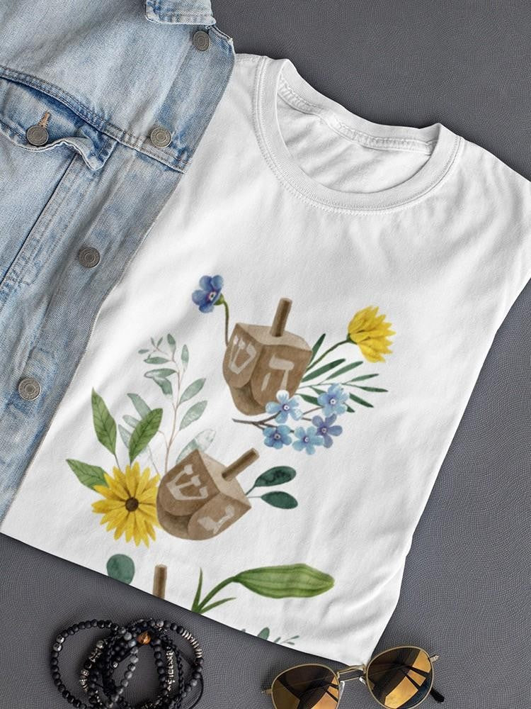 Floral Hanukkah B T-shirt -Grace Popp Designs