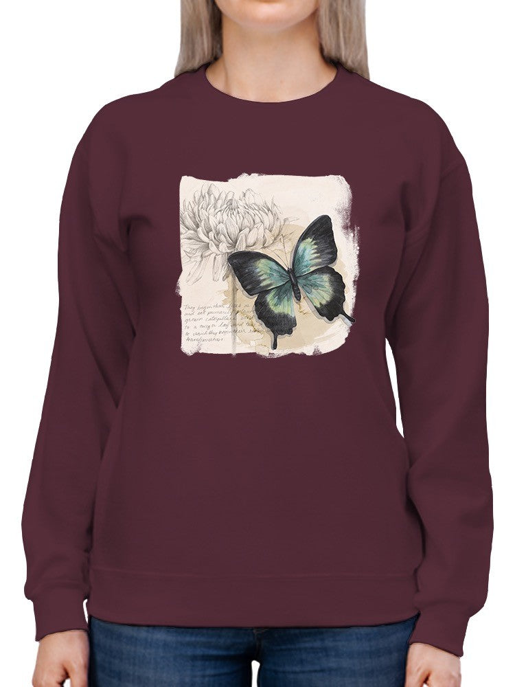 Butterflies And Flowers Ii Sweatshirt -Grace Popp Designs