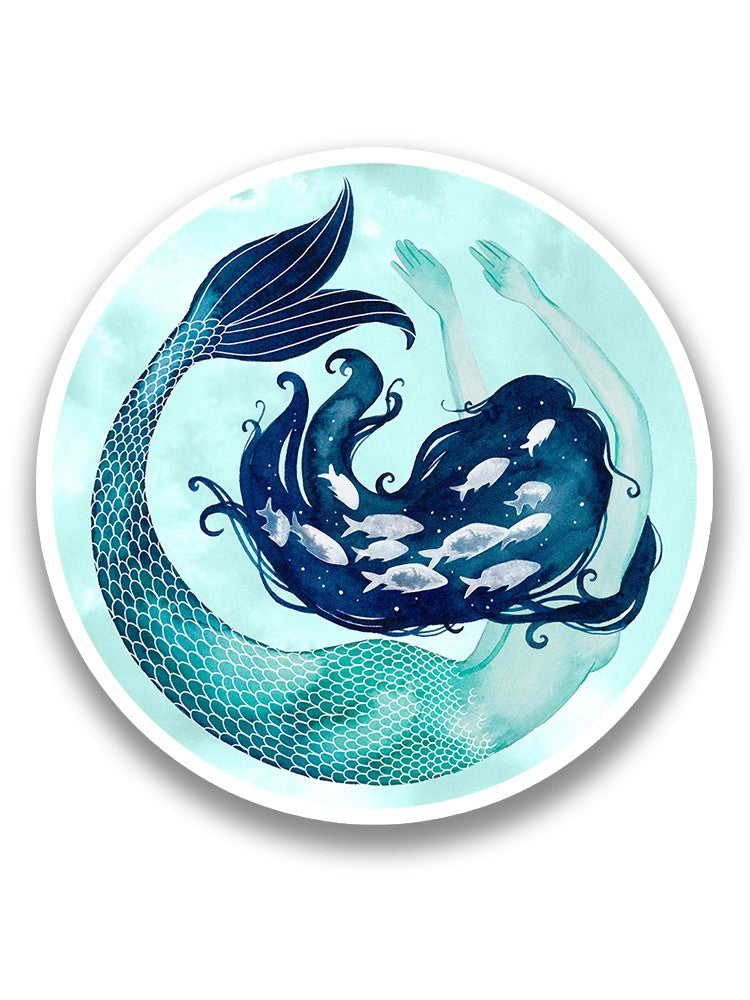 Mermaid Sphere Sticker -Grace Popp Designs