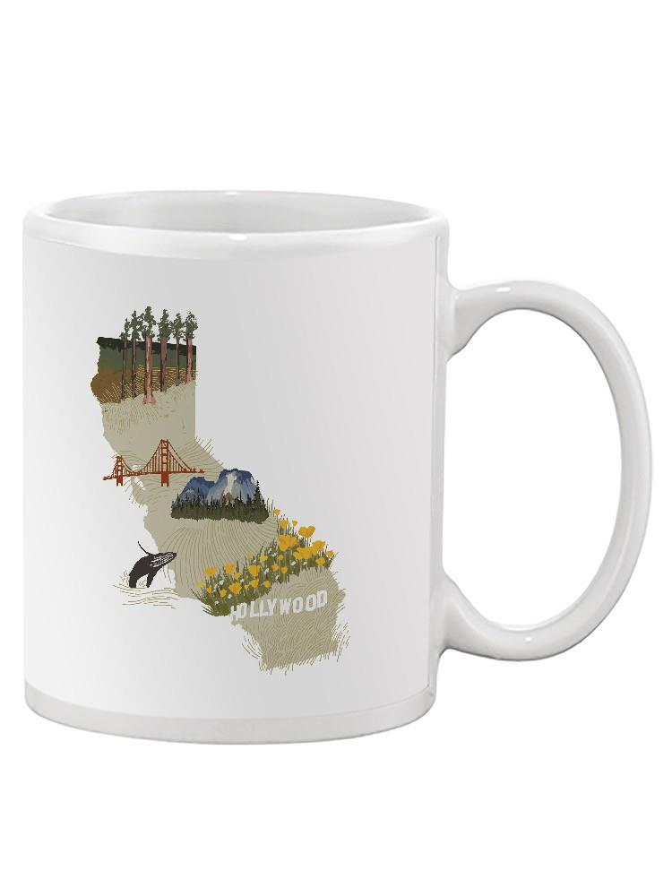 Illustrated State California Mug -Jacob Green Designs
