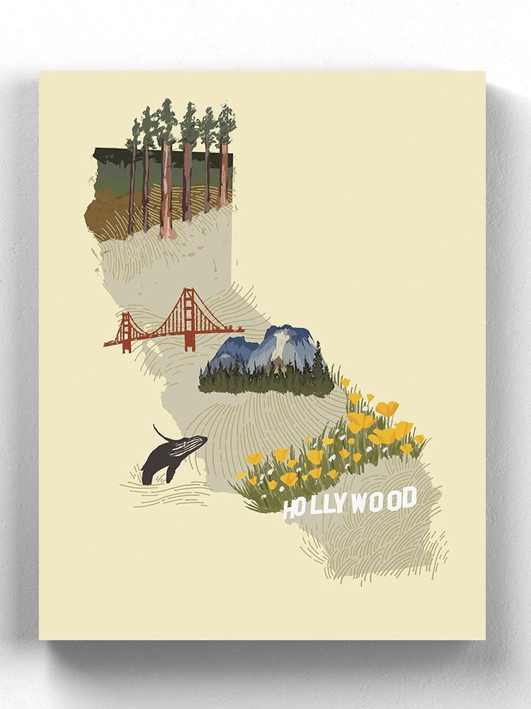 Illustrated State California Wall Art -Jacob Green Designs