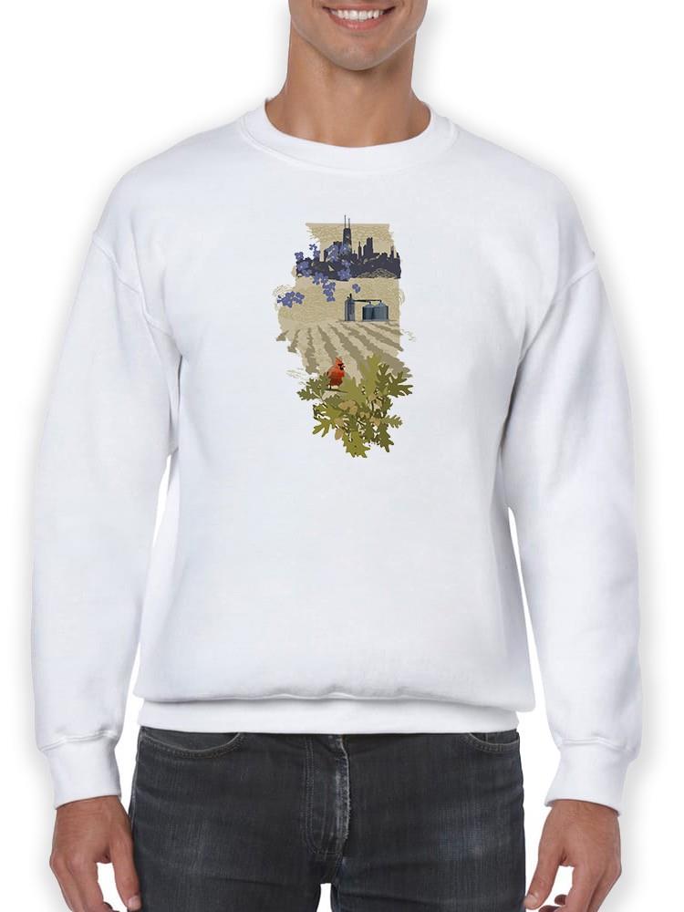 Illustrated State-illinois Sweatshirt -Jacob Green Designs
